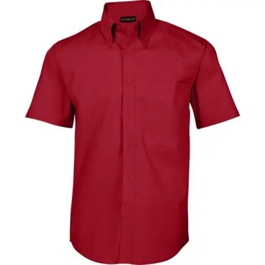 Red Brushed Cotton Twill Lounge Short Sleeve Mens